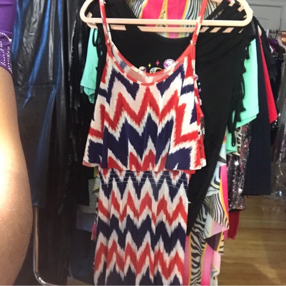 Vibrant Zigzag Sleeveless Dress